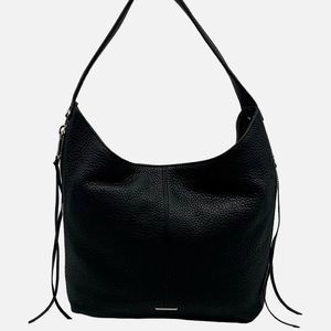 Rebecca Minkoff Black Leather Medium Bryn Double Zip Hobo Bag